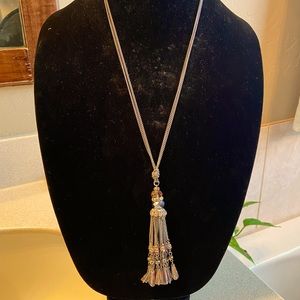 Long Tassel Bead Chain Necklace